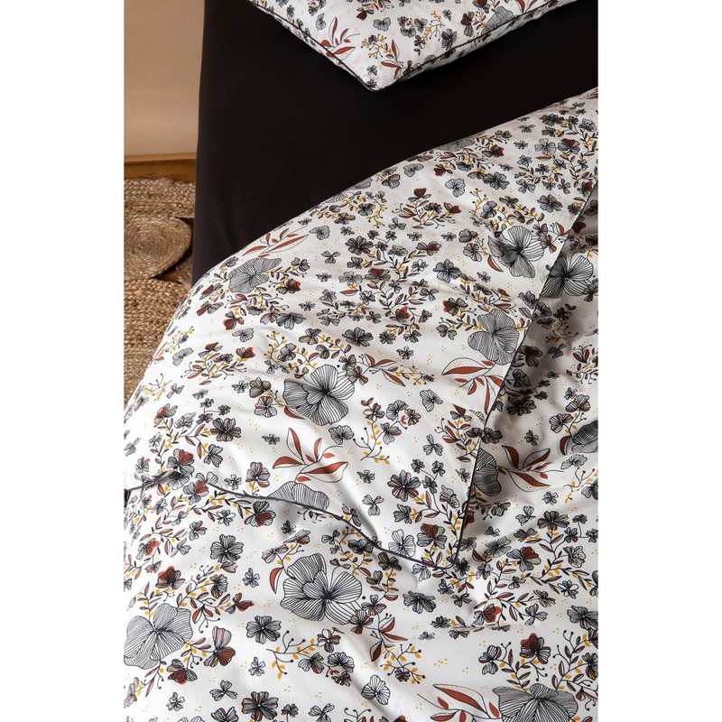 Housse de couette en Coton Bio pour lit 1 personne Flora