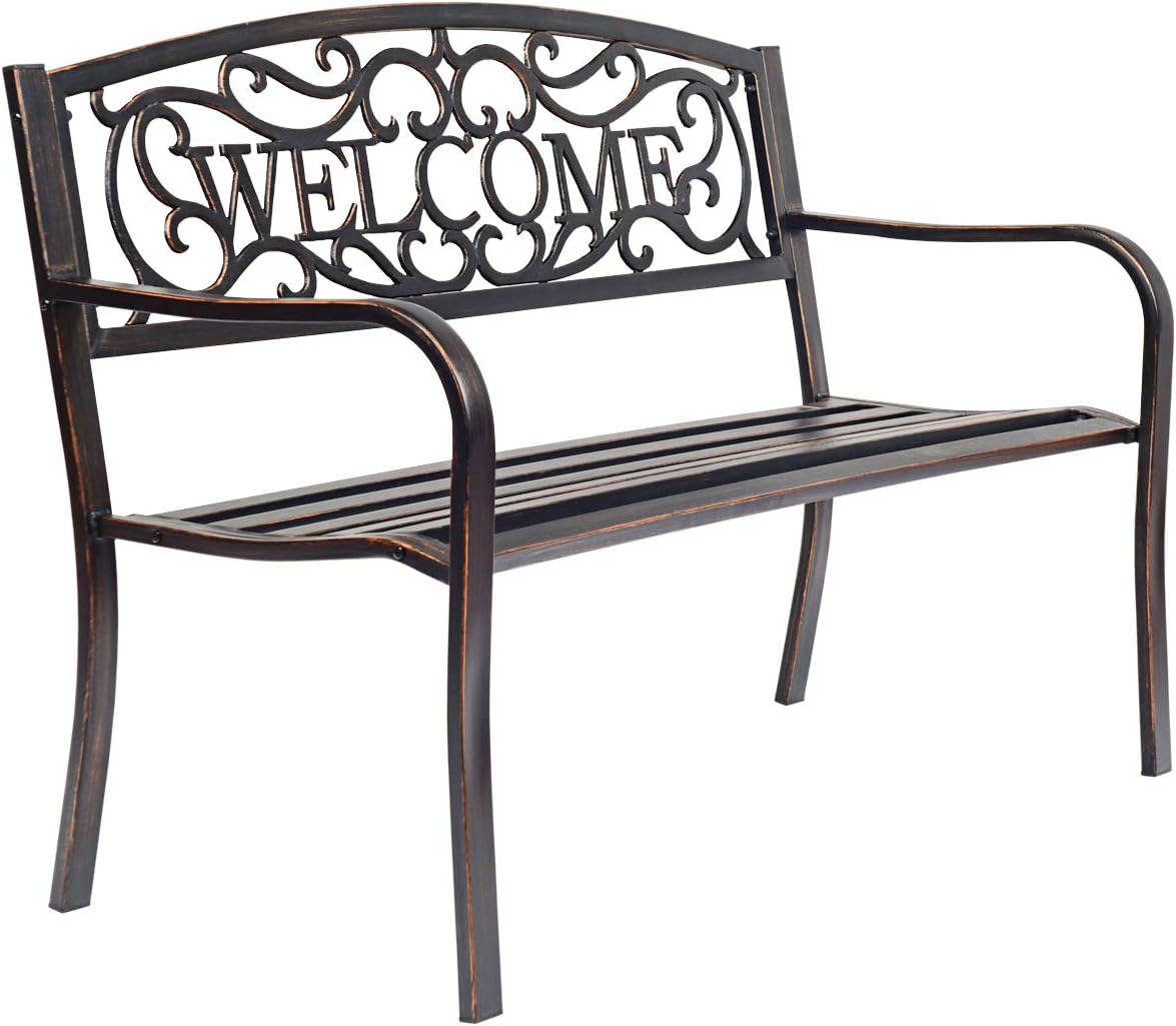 Costway COSTWAY Gartenbank Parkbank mit Welcome