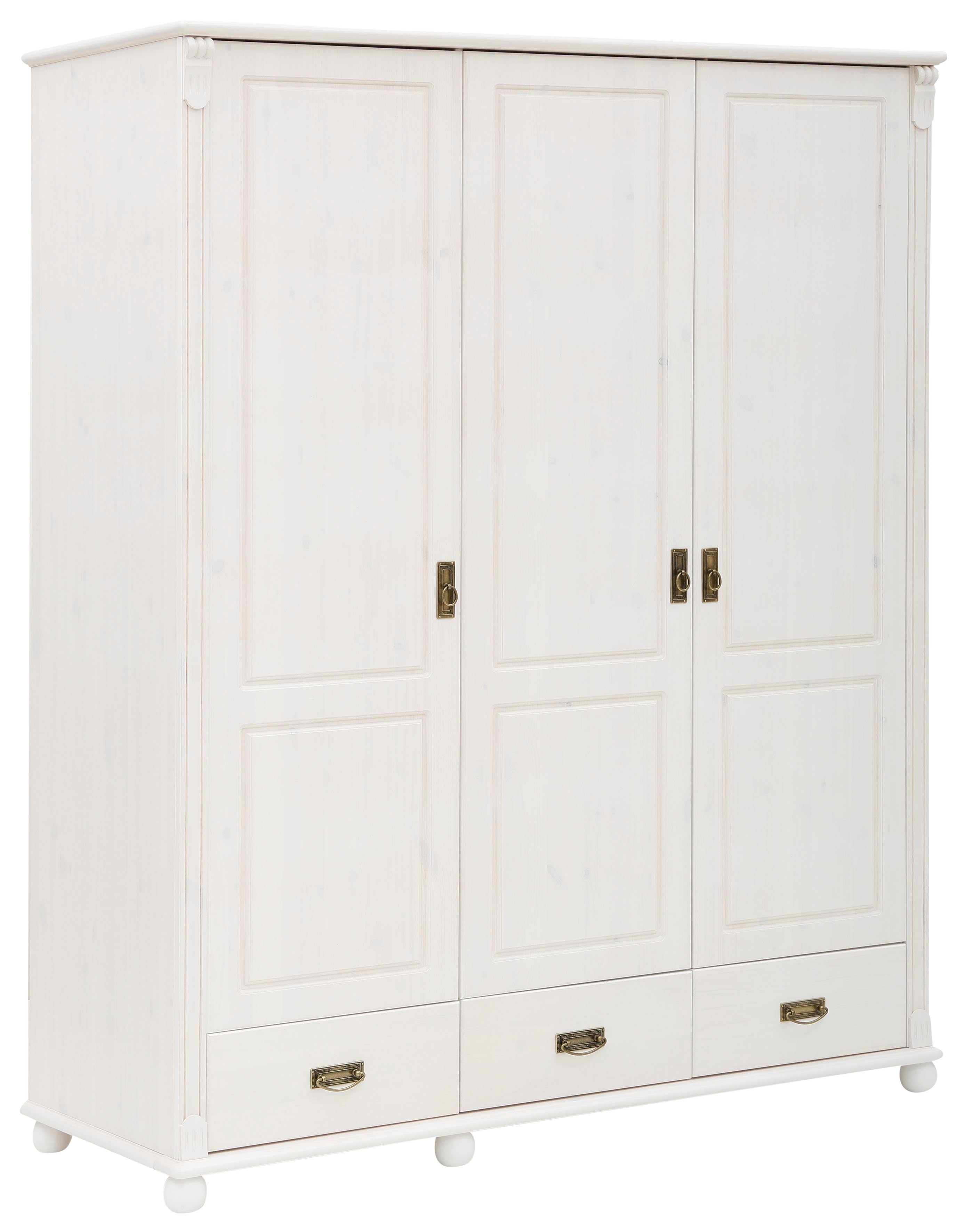 Lüttenhütt Kinderkleiderschrank Aimo, 3-trg. aus Massivholz; FSC®-Holz aus gewissenhaft bewirtschafteten Wäldern