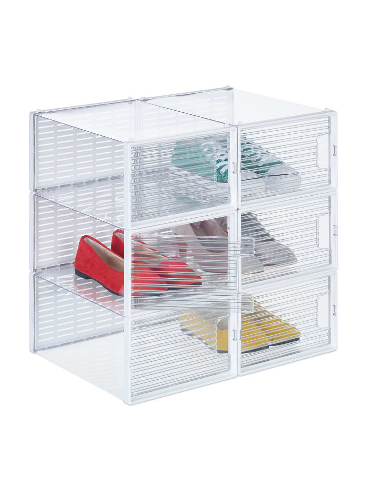 relaxdays 6 x Schuhbox in Volltransparent günstig kaufen onesize