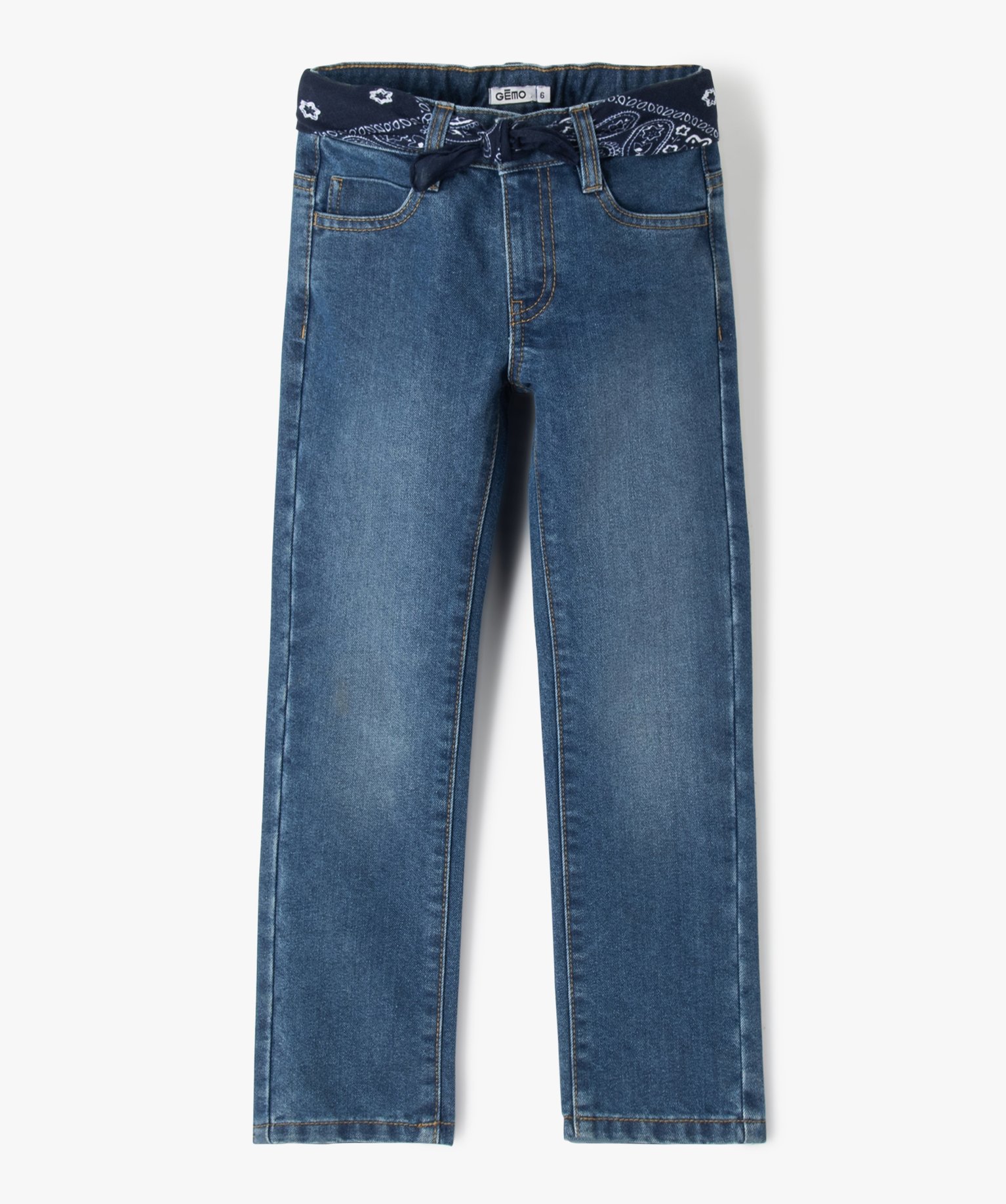 Jean Garçon coupe Regular cinq poches stone | GEMO