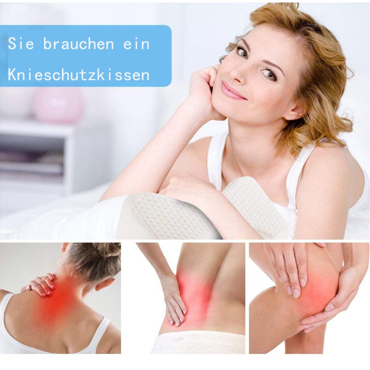 ZmdecQna Kniekissen Kniekissen zum Schlafen,stützt Hüfte,unteren Rücken für Seitenschläfer