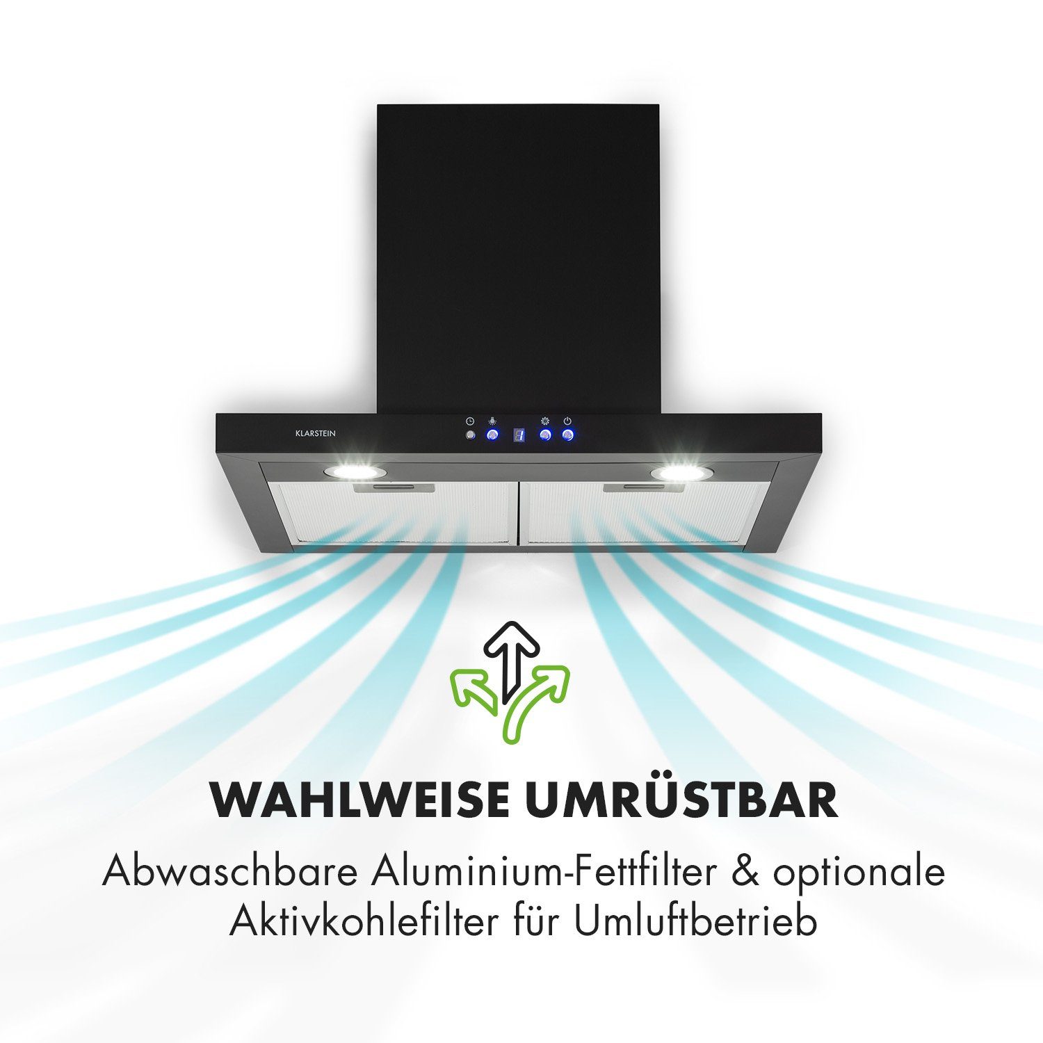 Klarstein Deckenhaube Serie TK15-Limelight-60-BL Limelight