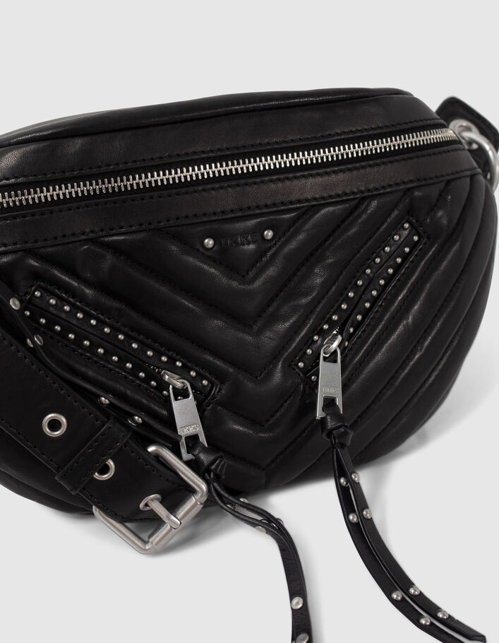 Sac banane 1440 Rock noir cuir clouté Femme