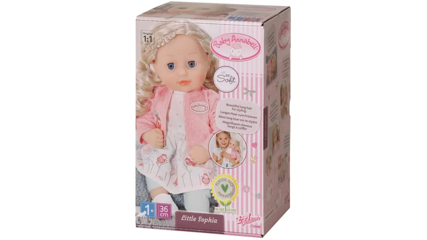 Zapf Creation - Baby Annabell Little Sophia 36cm mit Schlafaugen mit 2-in-1-Kleid, Leggings und Schuhen