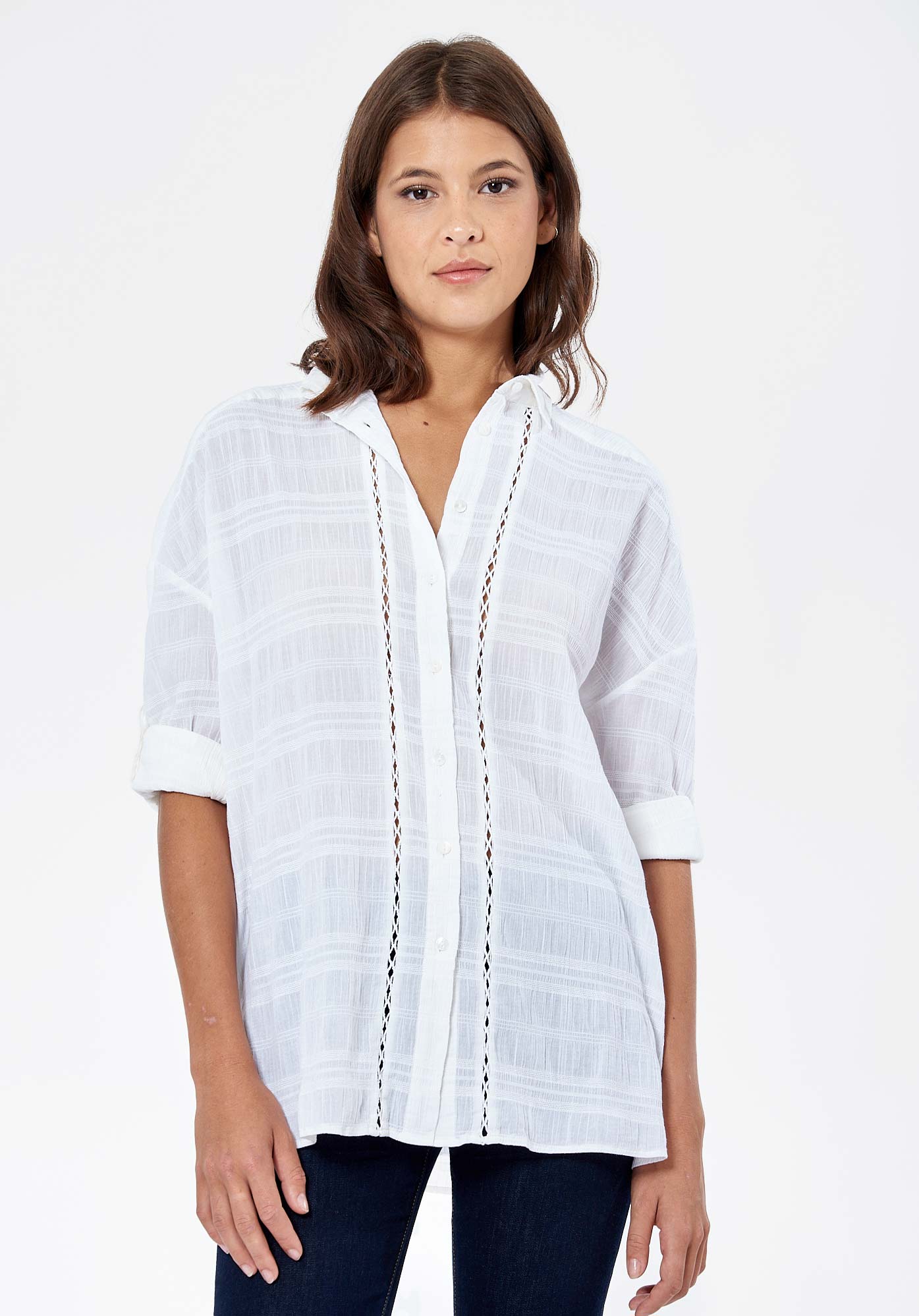 GLOW   Blouse blanche Femme en 100% coton