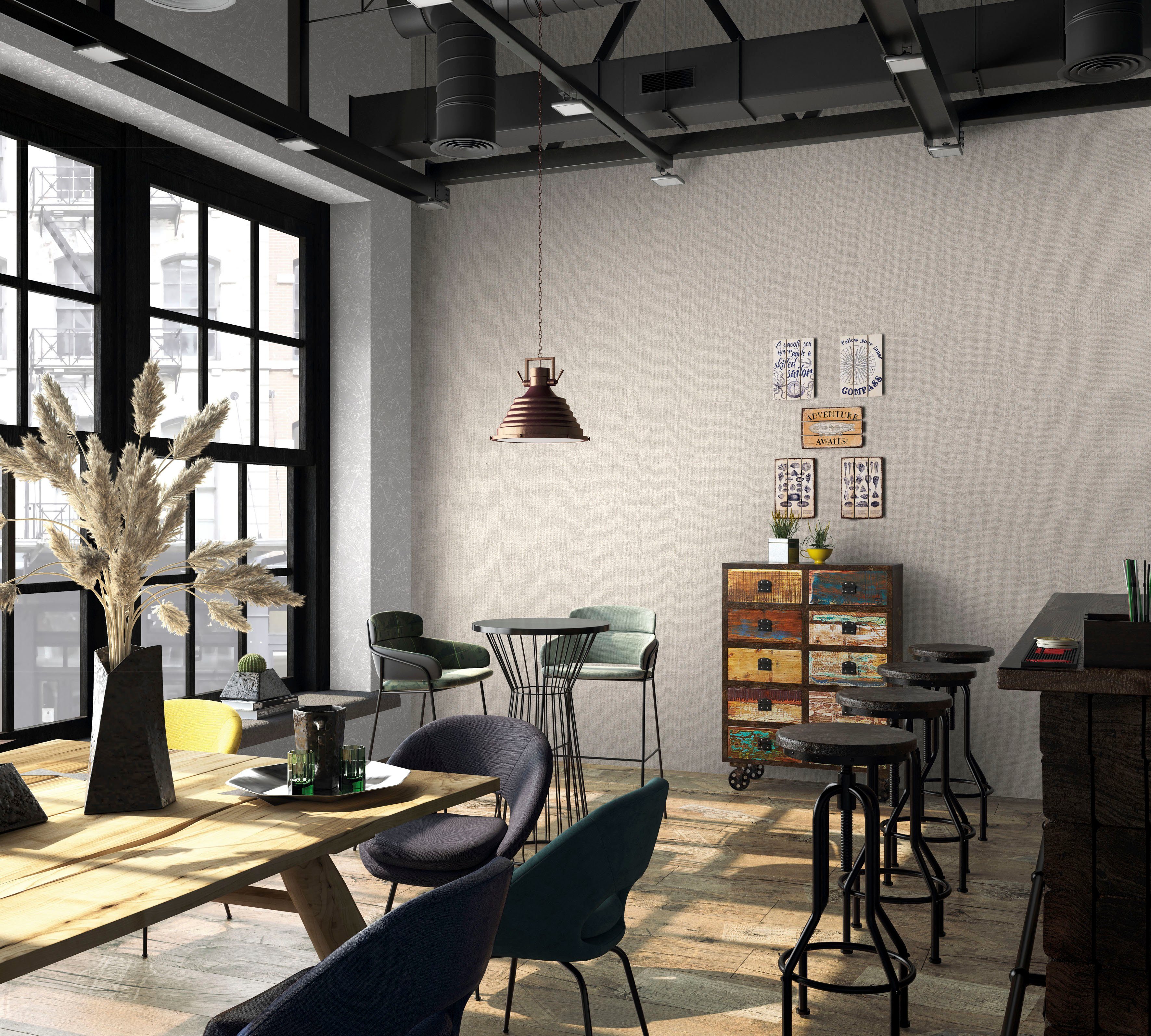 Marburg Vliestapete Yute, texturiert, uni, moderne Vliestapete für Wohnzimmer Schlafzimmer Küche