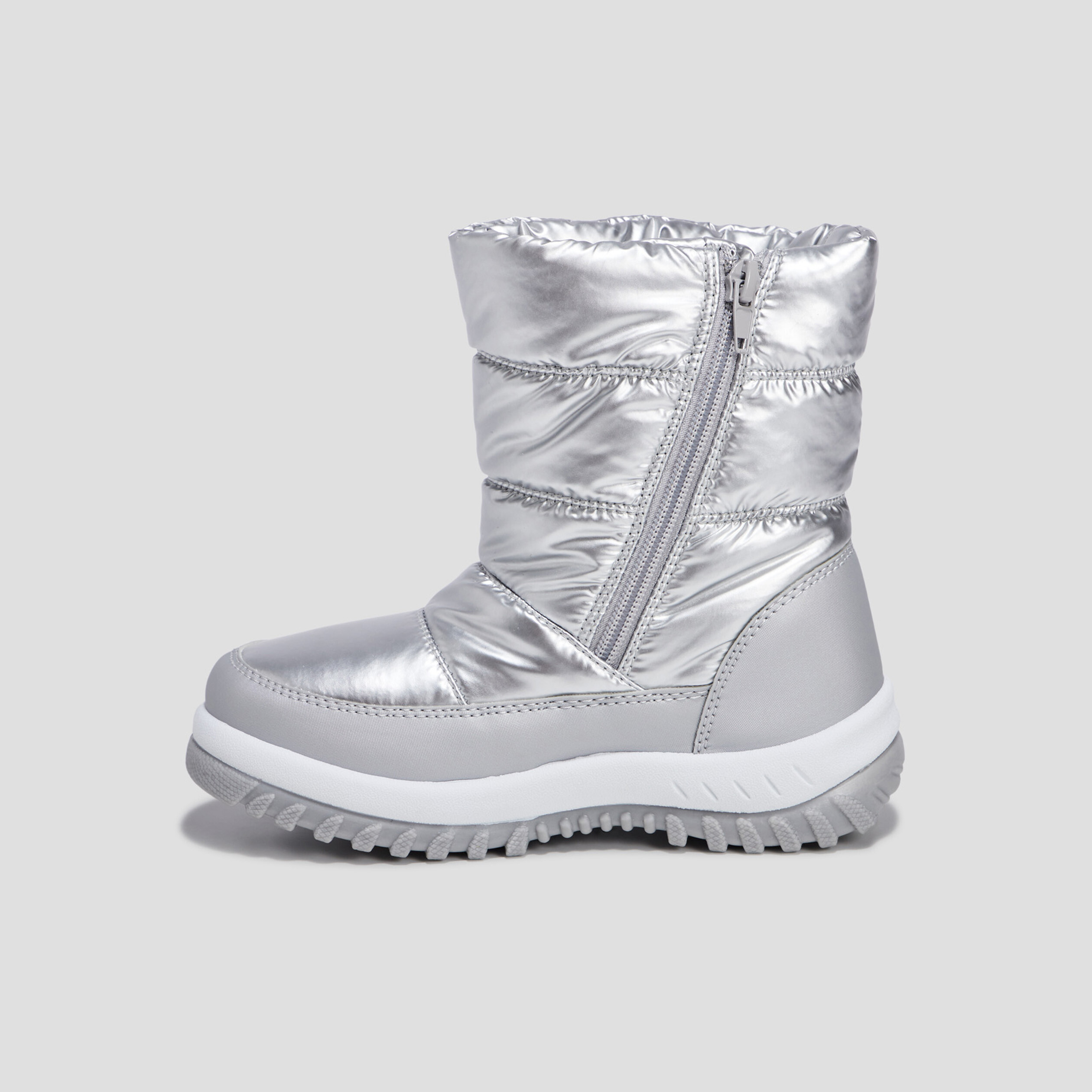 Bottes de neige métallisées gris argent fille | La Halle