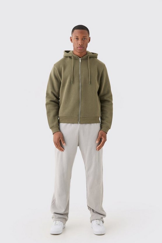 Kastiger Hoodie mit Reißverschluss
