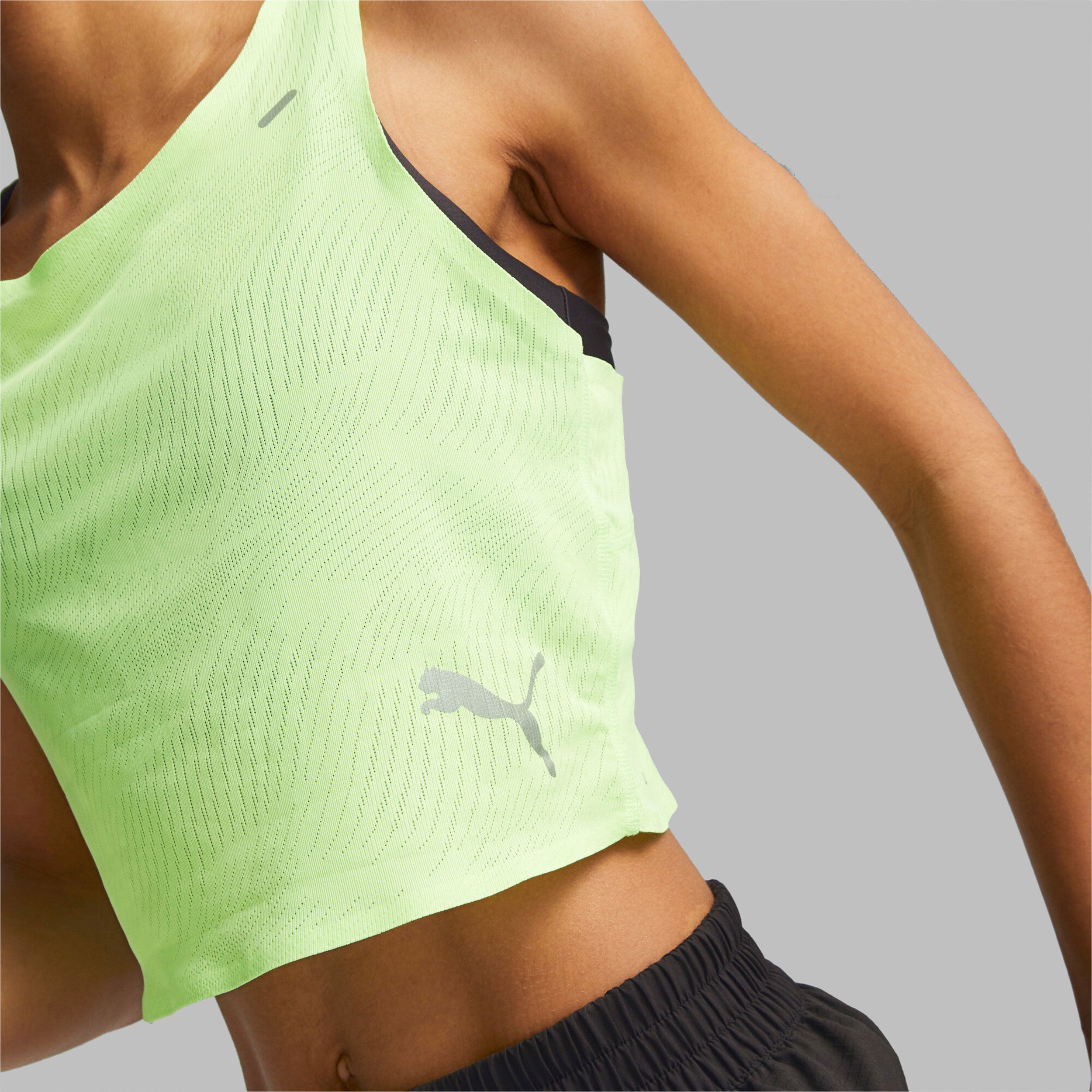 Run Ultraspun Crop Tank-Top Damen - Grün