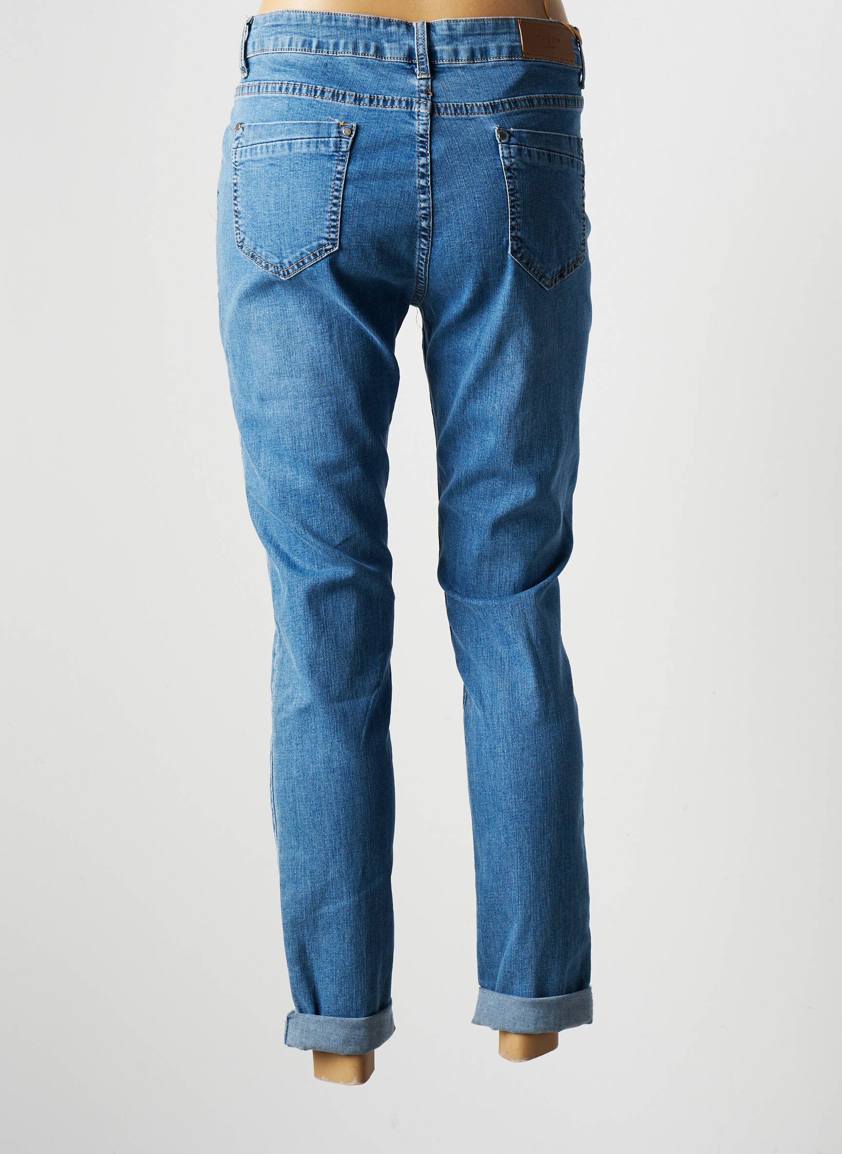 Voggo Jeans Coupe Slim Femme couleur bleu