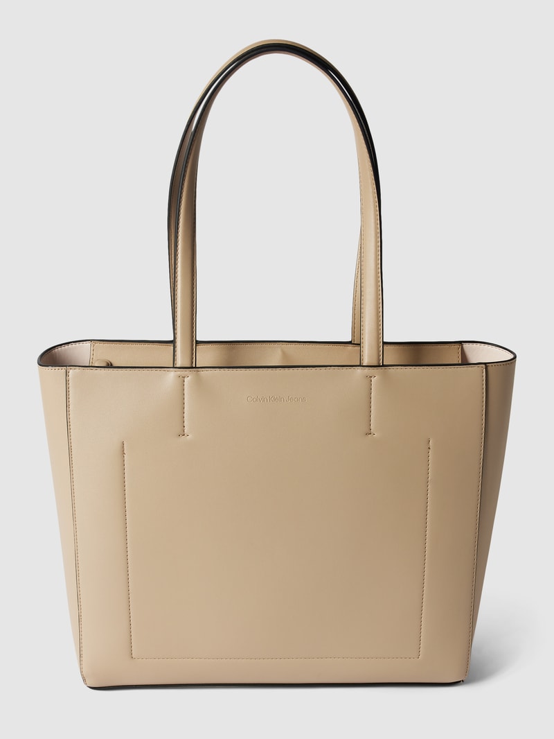 Shopper mit Label-Print Modell 'SHOPPER29' in sand