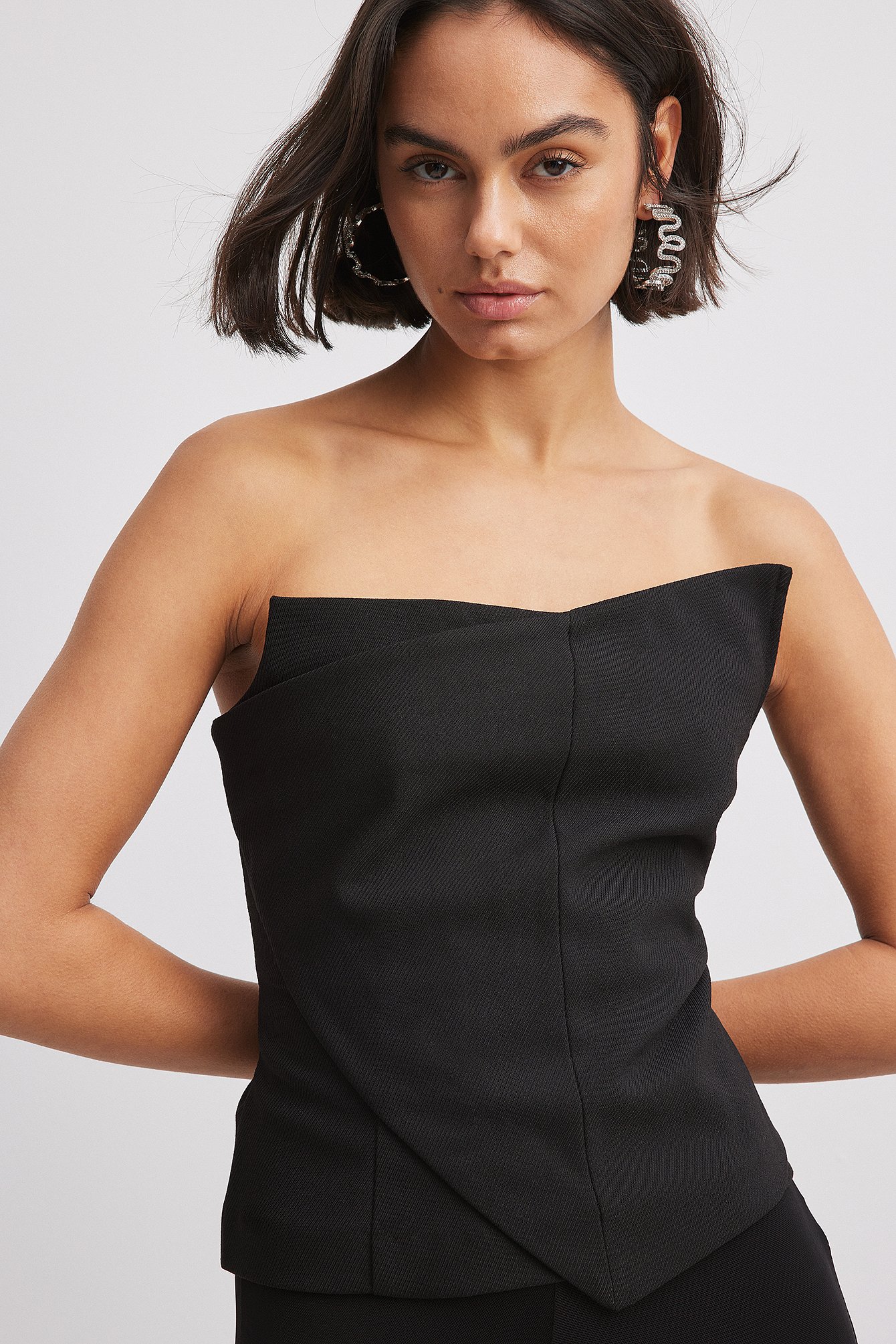 Asymmetrisches Bandeau-Oberteil