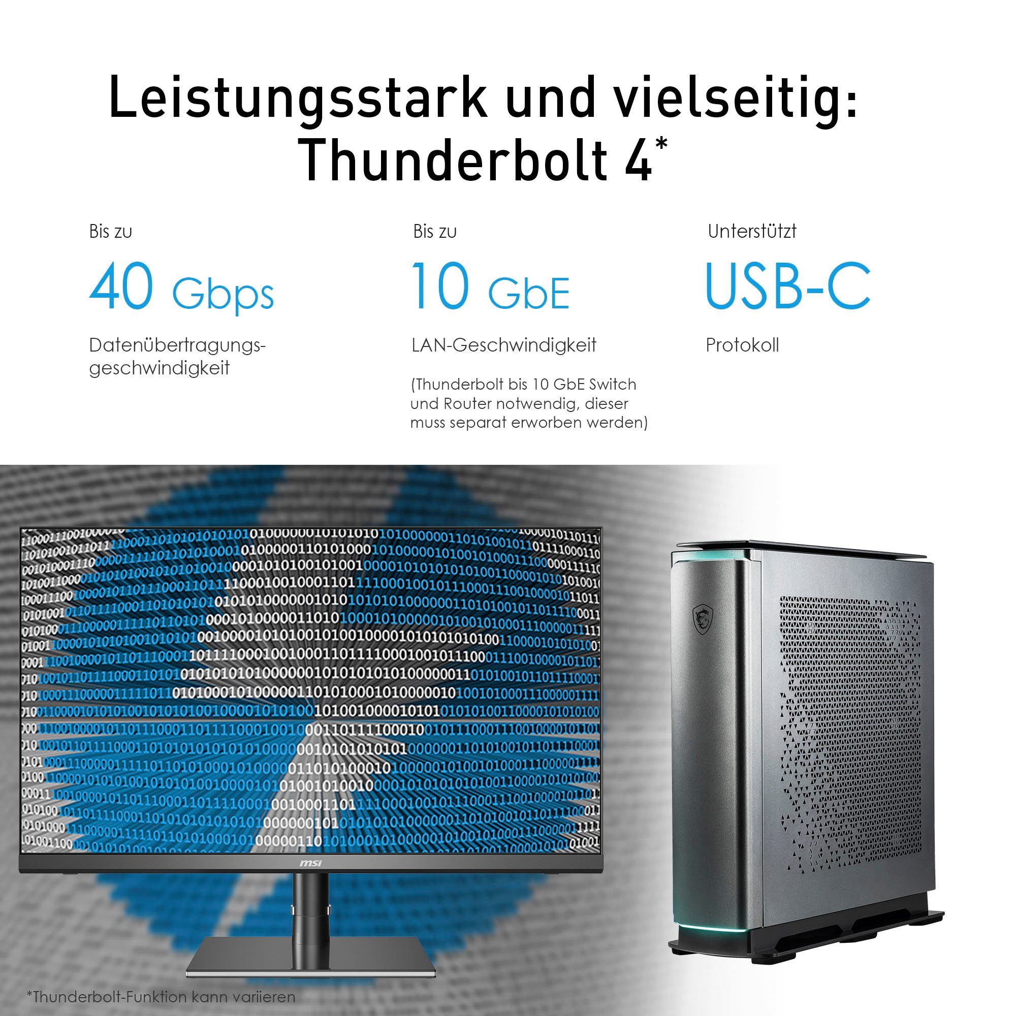 MSI Creator P100X 11TE-615DE Gaming-PC (Intel Core i9 11900K, GeForce RTX 3080 Ventus 3X OC, 64 GB RAM, 2000 GB HDD, 1000 GB SSD, Luftkühlung)