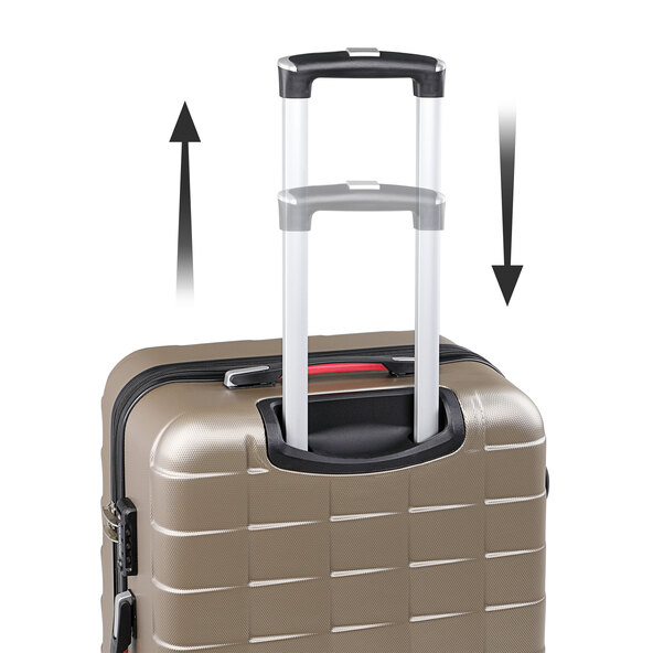 Hartschalenkoffer-Set Exopack inkl. Beautycase, champagner
