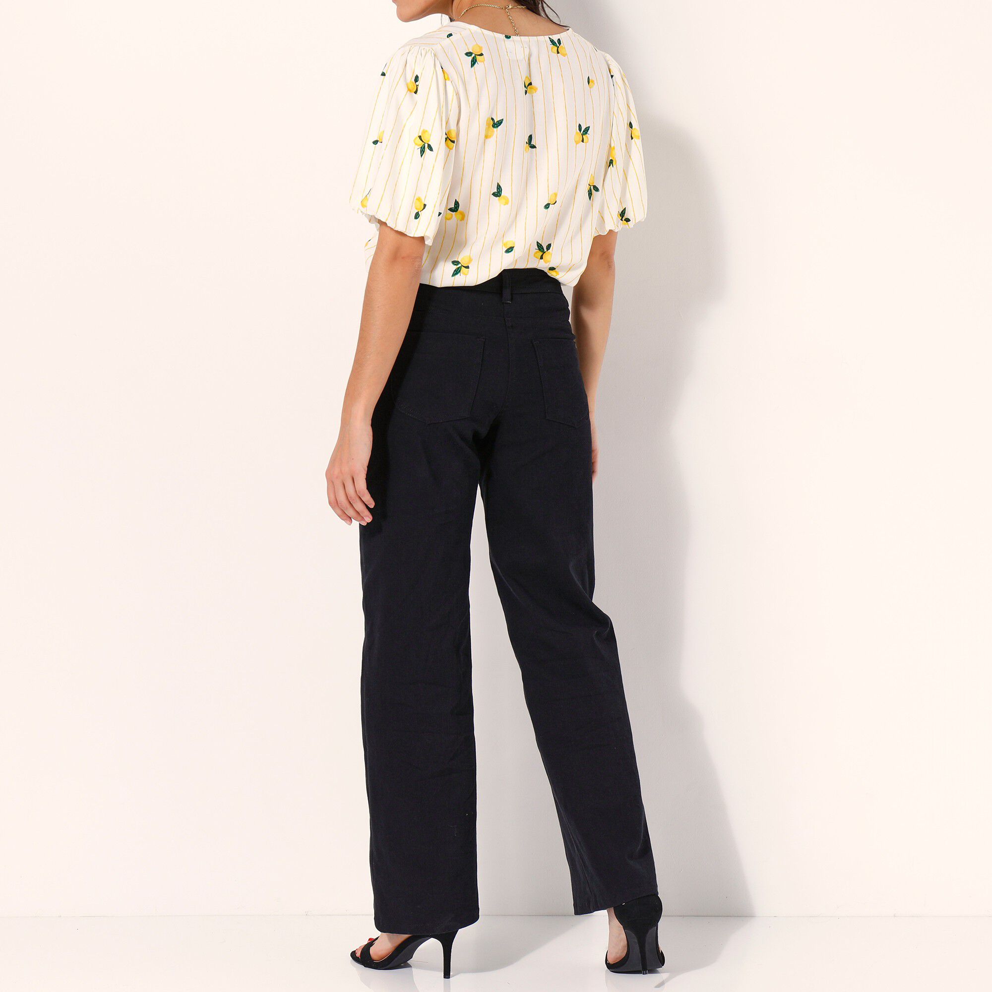 Pantalon couleur coupe large 5 poches