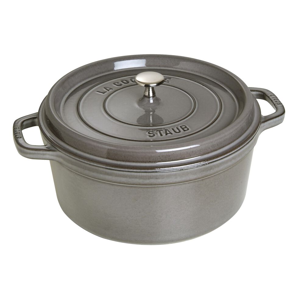 Cocotte 28 cm, rund, Graphit-Grau, Gusseisen