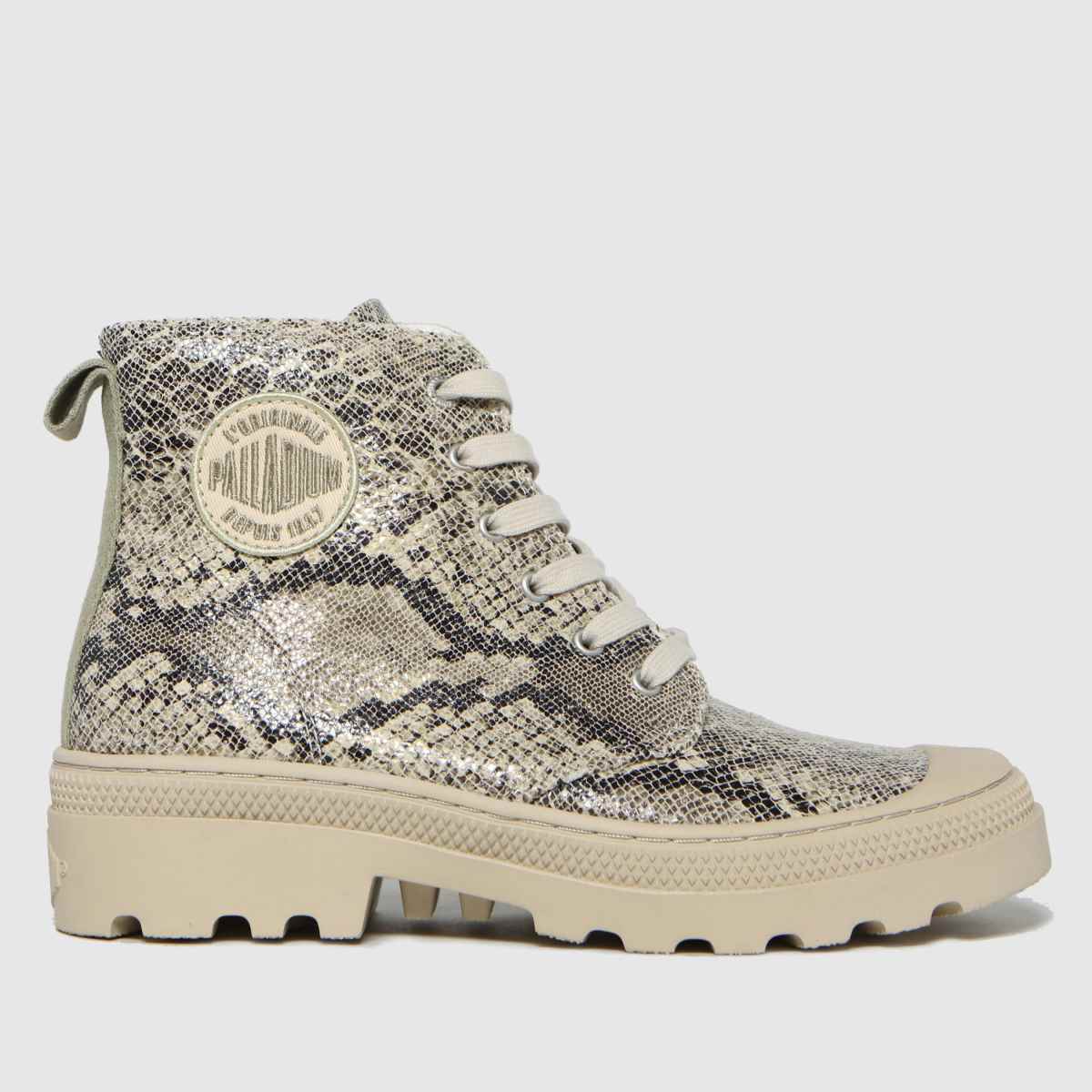 Palladium Avenue – Höga pytonfärgade sneakers i stenfärgad flerfärgad färg