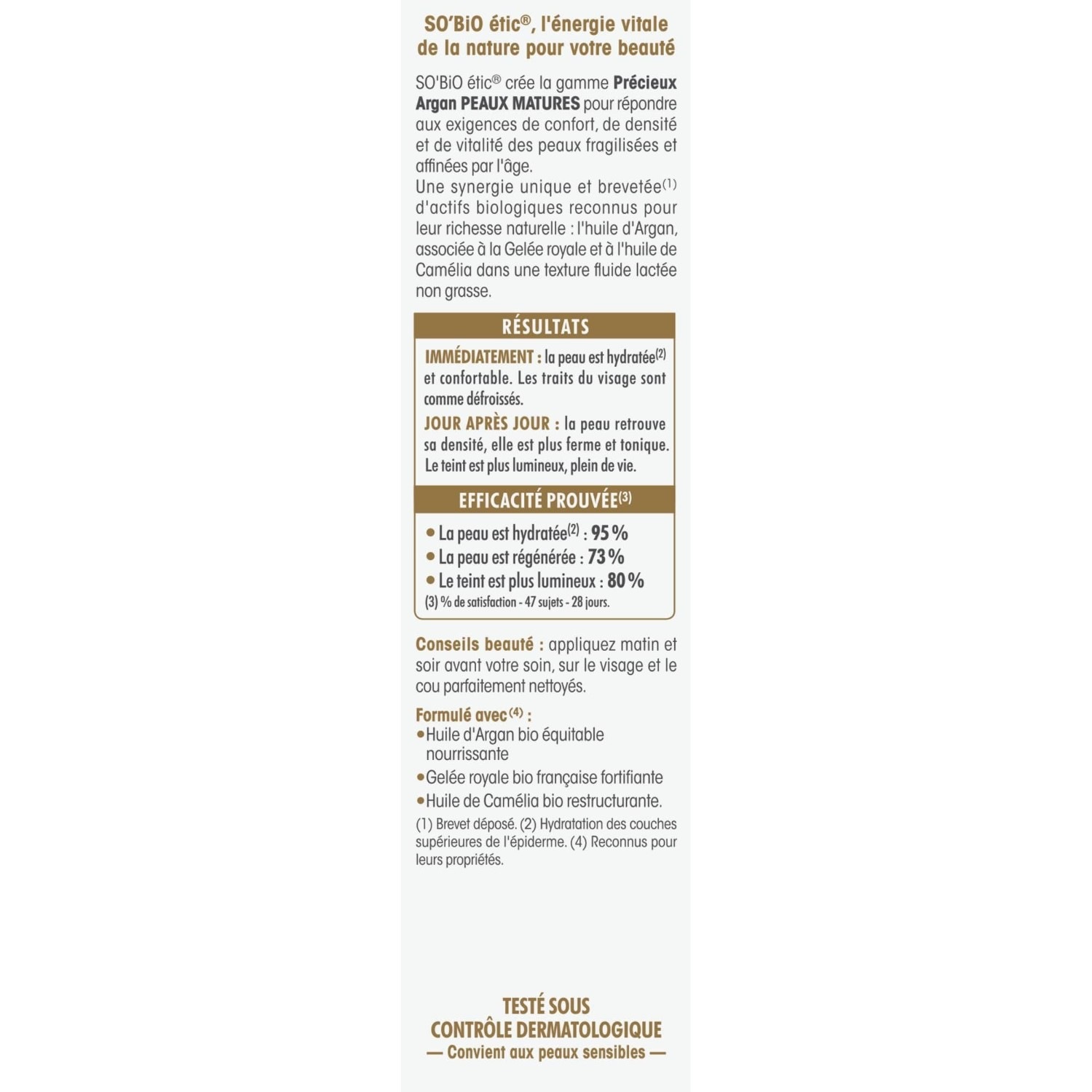 Siero idratante rigenerante SO BiO étic Precious Argan¹ per pelli mature