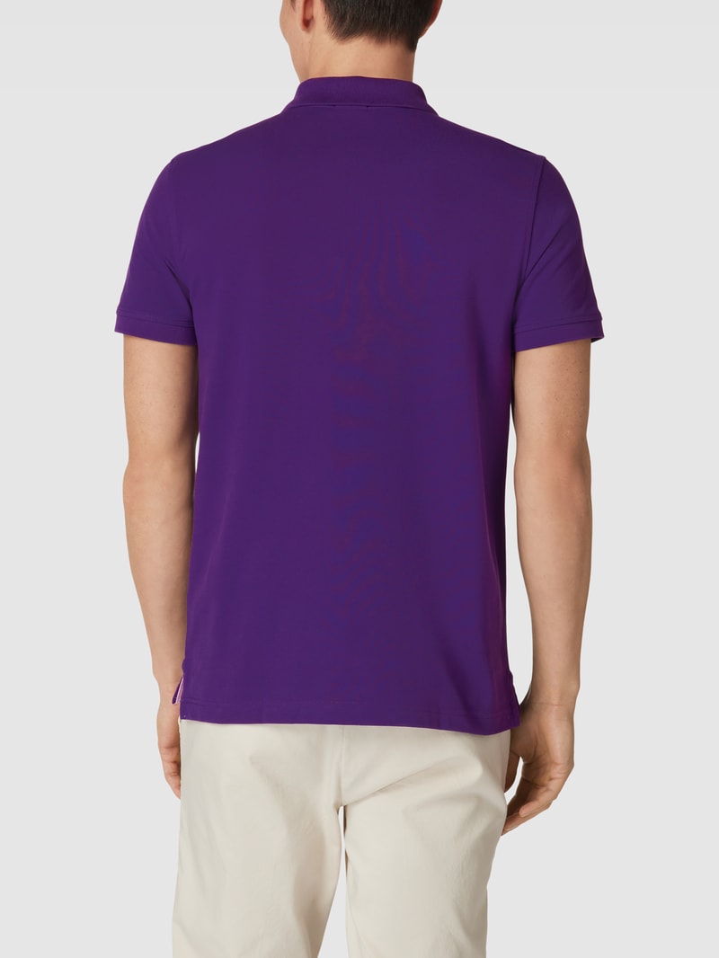 Poloshirt mit Logo-Stitching in purple