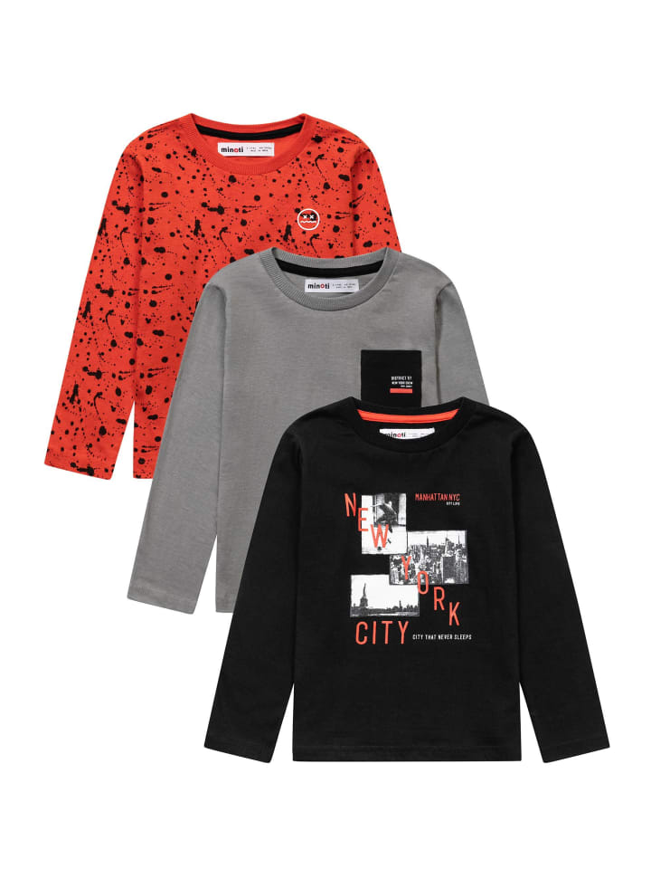 Minoti 3er. Set: Longsleeves 11MTTEE 3 in schwarz günstig kaufen