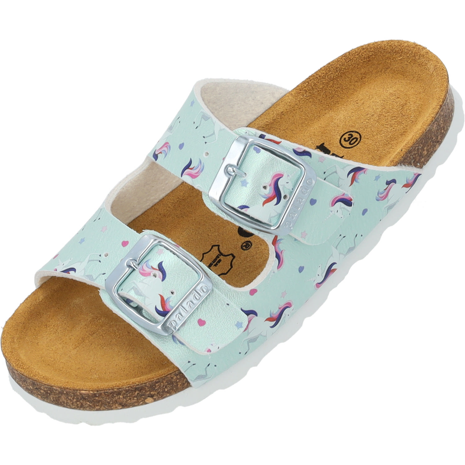 Palado Kids Korfu G Print, Pantoletten, Kinder, Türkis Unicorn