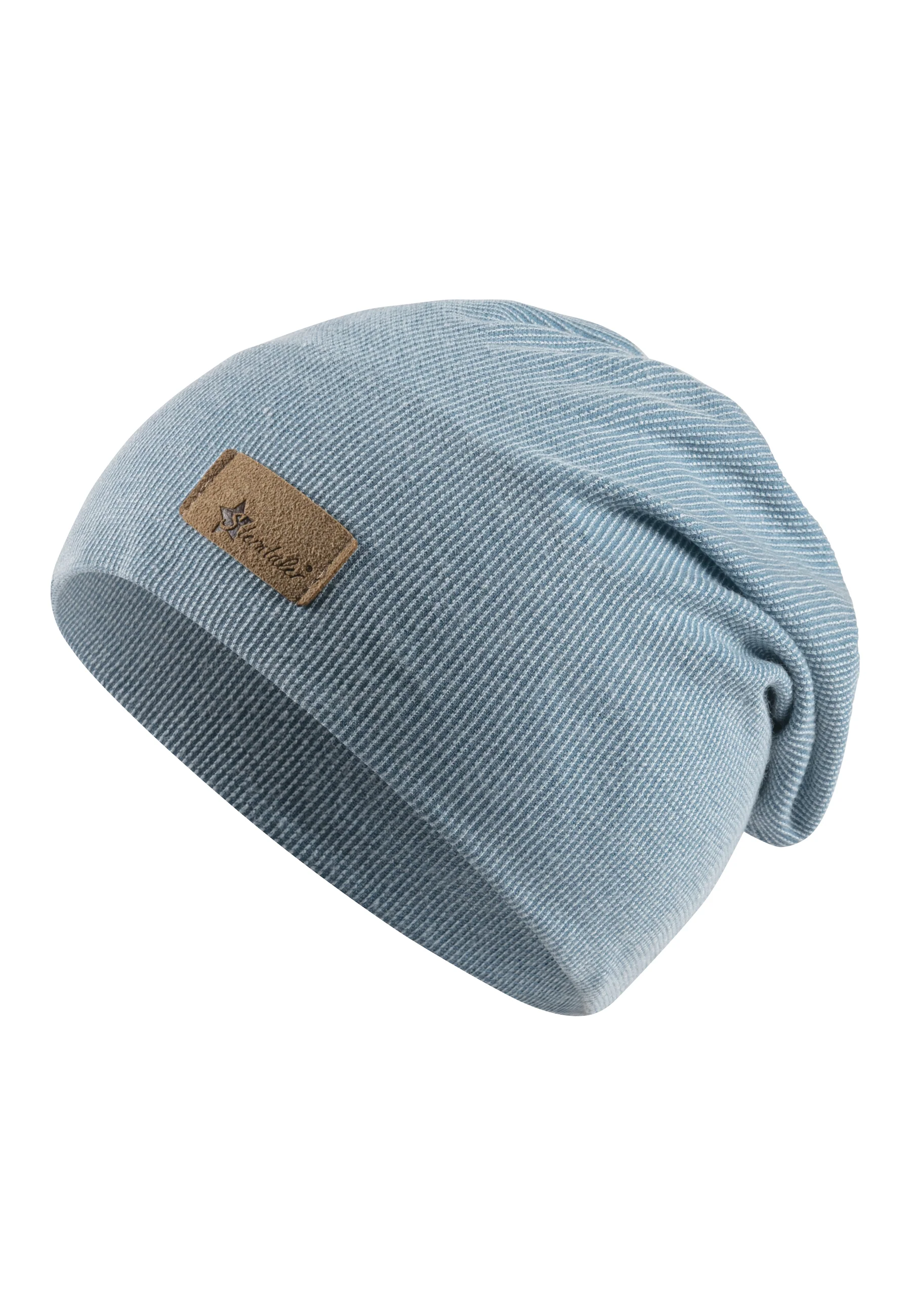 Beanie mit feinem Rippenmuster und Logo-Patch
