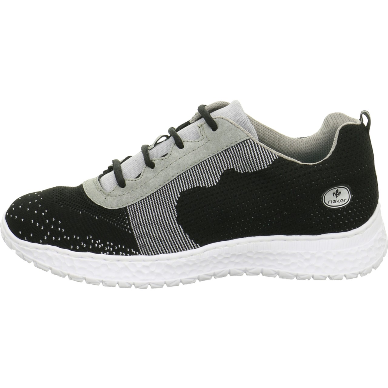 RIEKER Freizeit Schnürer schwarz black/grey/cement