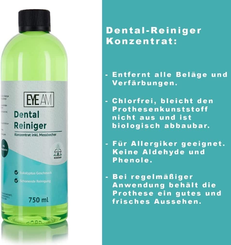 EyeAm Dental Ultraschallreiniger Konzentrat für Zahnprothesen mit Messbecher Reinigungskonzentrat (Inklusive Messbecher)