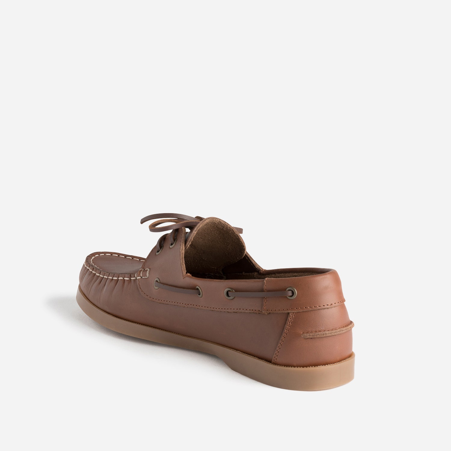 Chaussure bateau cognac en cuir