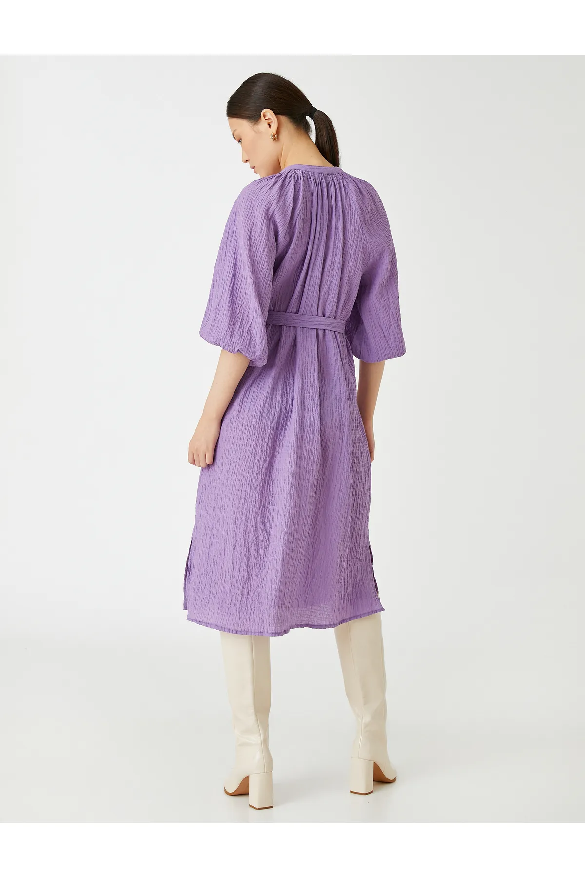 Koton  Midikleid mit kurzen Ärmeln und Gürtel
