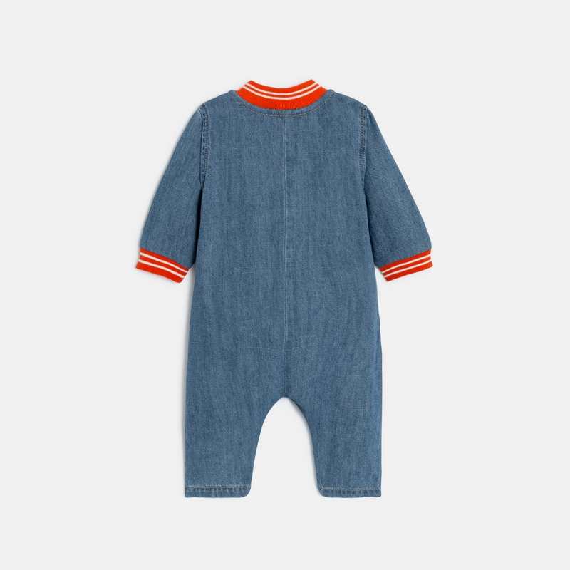 Combinaison bébé garçon en jean bleu Catimini
