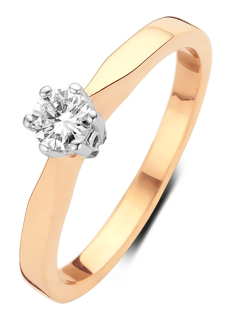 Diamond Point Rose gold solitaire lab-grown diamond ring, 0.17 ct. 0.17 ct diamond Lab-grown diamond