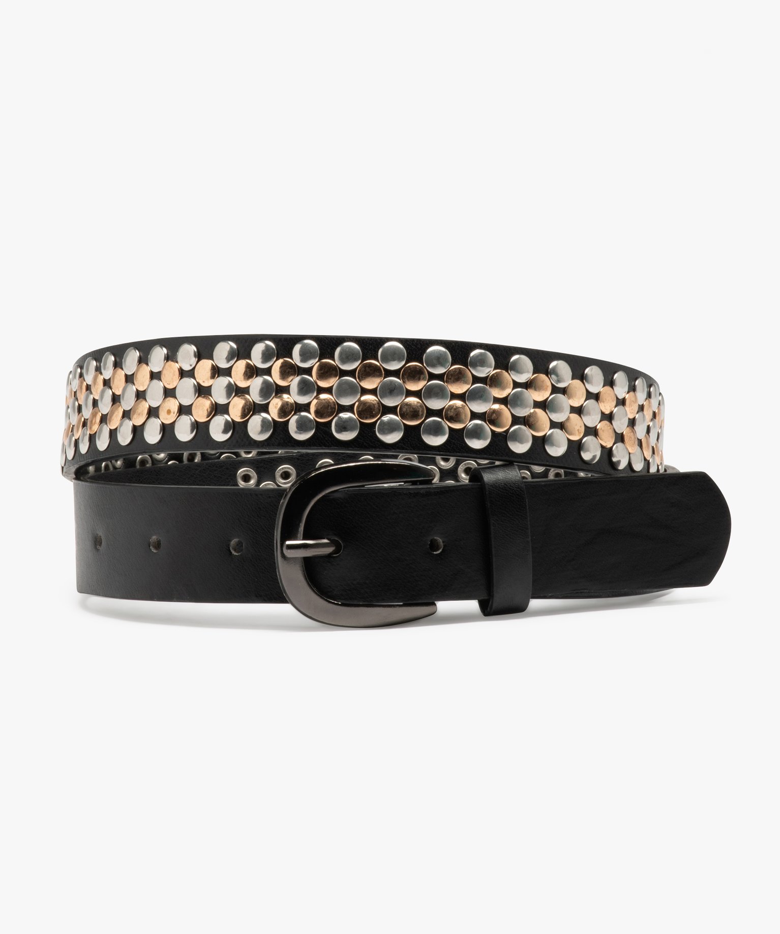 Ceinture à clous bicolores femme noir | GEMO