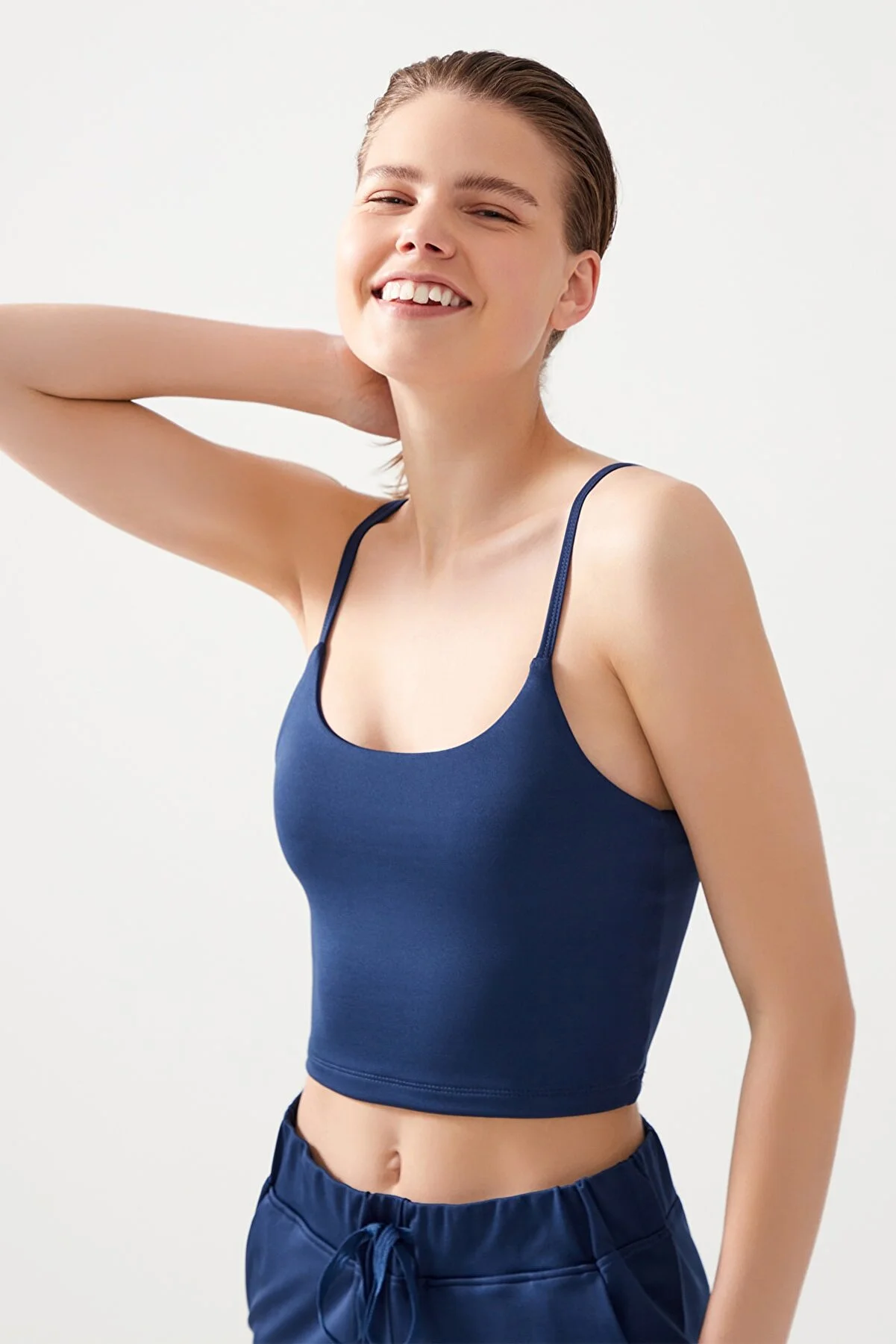 LOS OJOS  Damen-Sport-BH-Träger mit Trägern in Marineblau mit leichtem Halt und überzogenem Träger