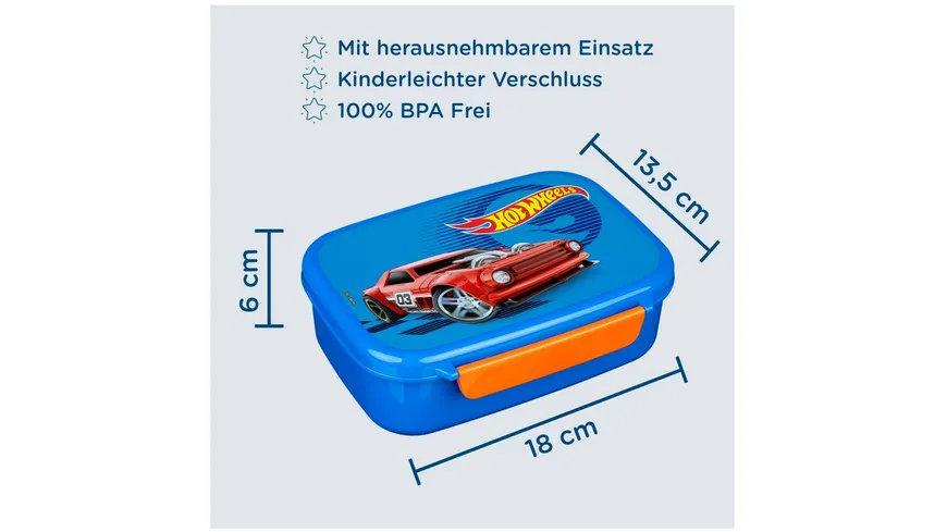 Scooli - Brotzeitdose mit herausnehmbaren Einsatz HOT WHEELS