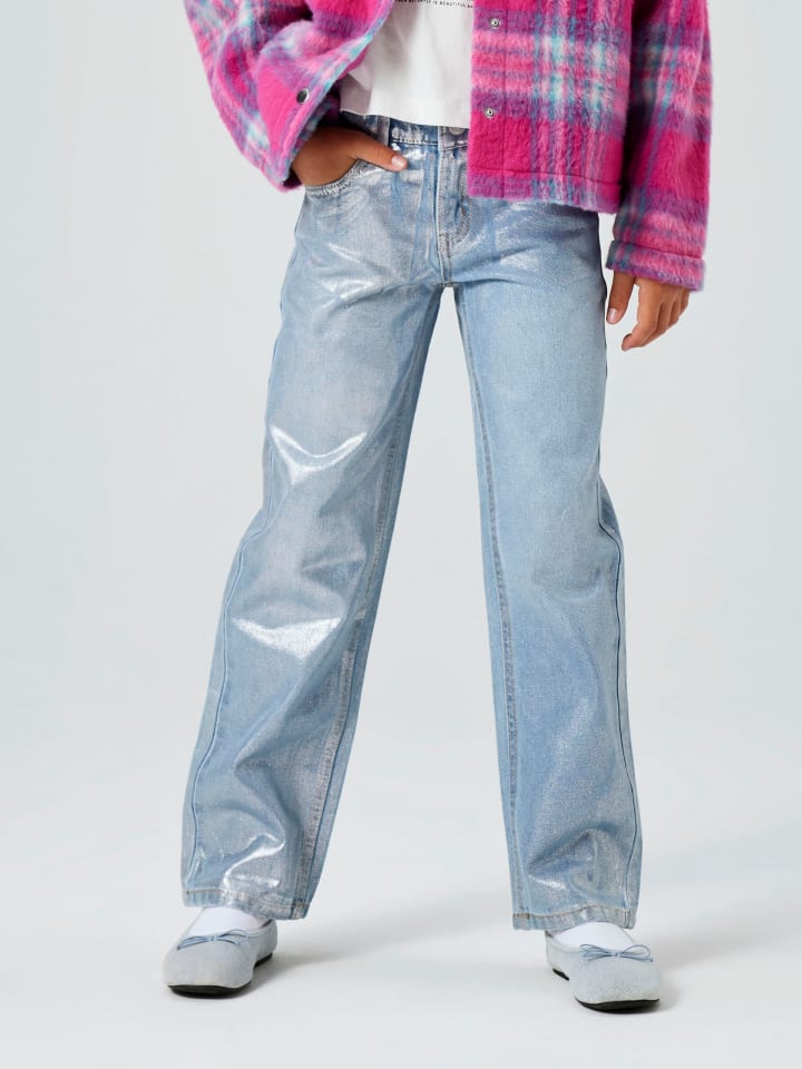 name it Metallic Jeans NKFROSE STRAIGHT JEANS in light blue denim günstig kaufen