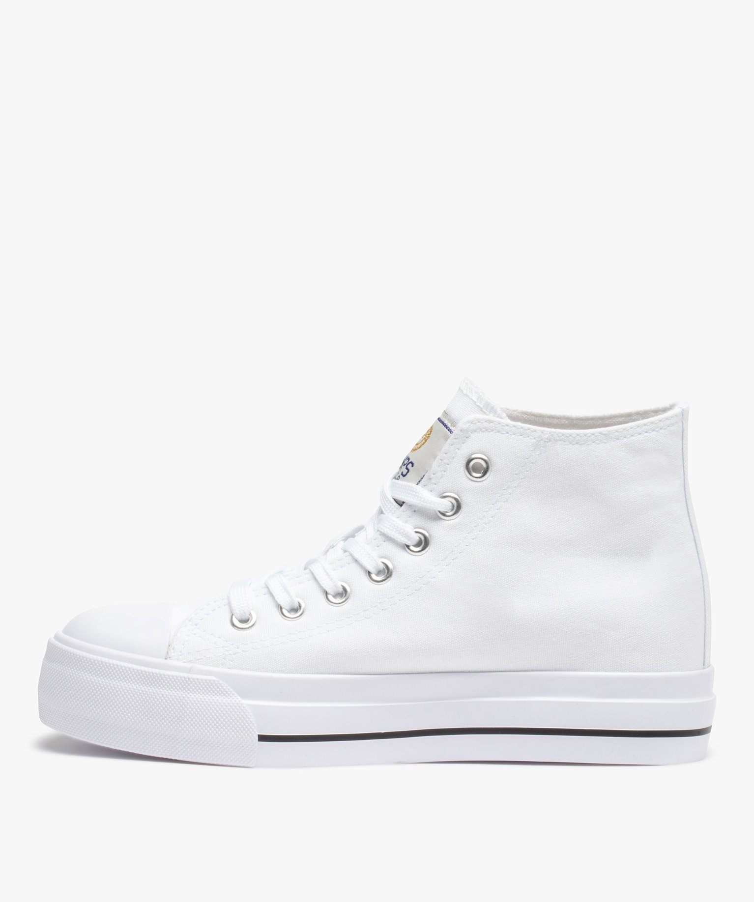 Baskets femme montantes en toile unie – Camps United blanc | GEMO