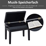 HOMCOM Klavierhocker Klavierbank Klavier Bank Schminkhocker Hocker mit Stauraum höhenverstellbar