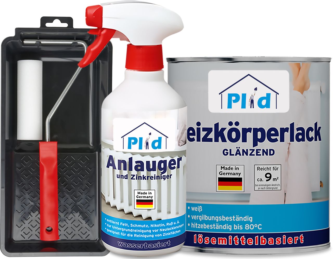 Plid Premium Heizkörperlack LH Thermolack weiß Glänzend Set Weiß