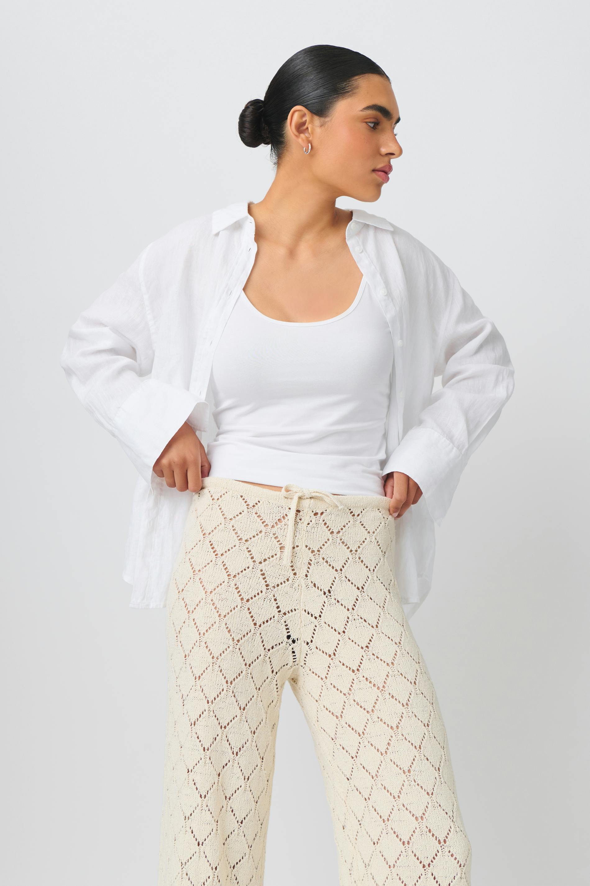 Knitted crochet trousers