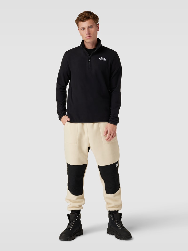 Fleecepullover mit Troyer-Kragen Modell '100 GLACIER' in schwarz