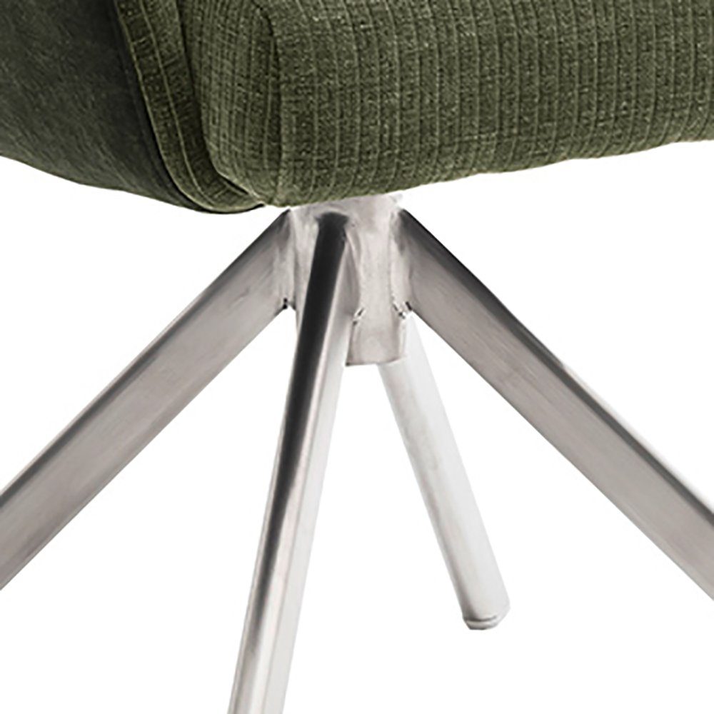 Lomadox Polsterstuhl SVELVIK-05, Armlehnenstuhl Esszimmer 2er Set in olive, B/H/T ca. 61/92/67 cm