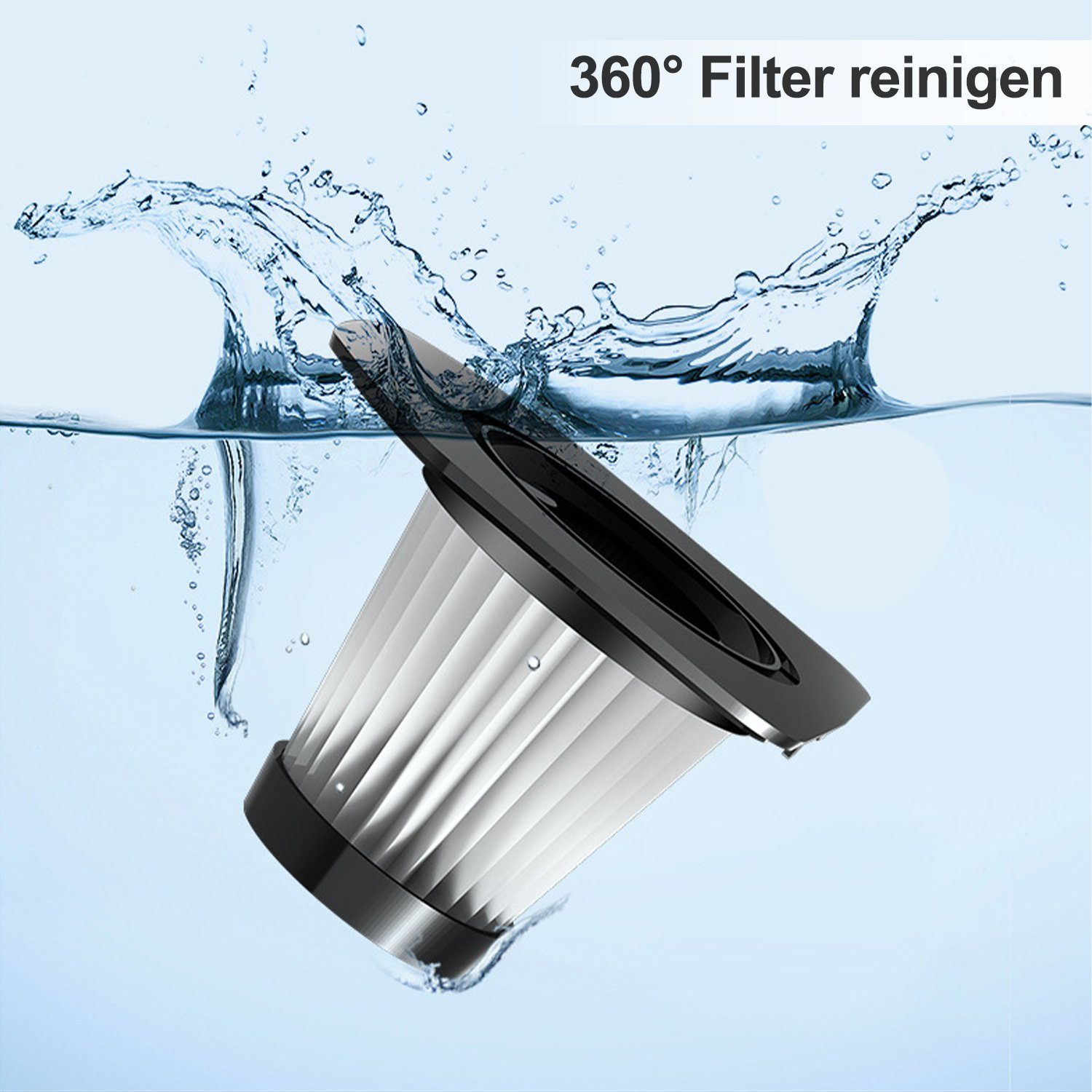 Kpaloft Akku-Handstaubsauger 120W Kabelloser Autostaubsauger, Tragbarer Handsauger, 2000mAh LED-Staubsauger, Nass & Trocken, für Tierhaare, Auto, Haus