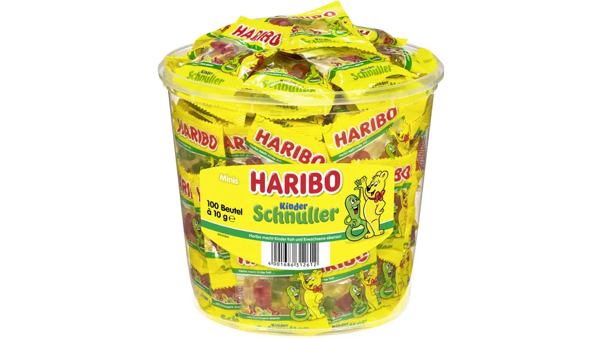 Haribo Fruchtgummi Kinder-Schnuller Minis Runddose 980 g