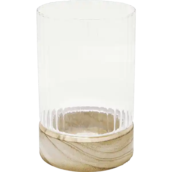 Glaswindlicht gerillt mit Holz gross