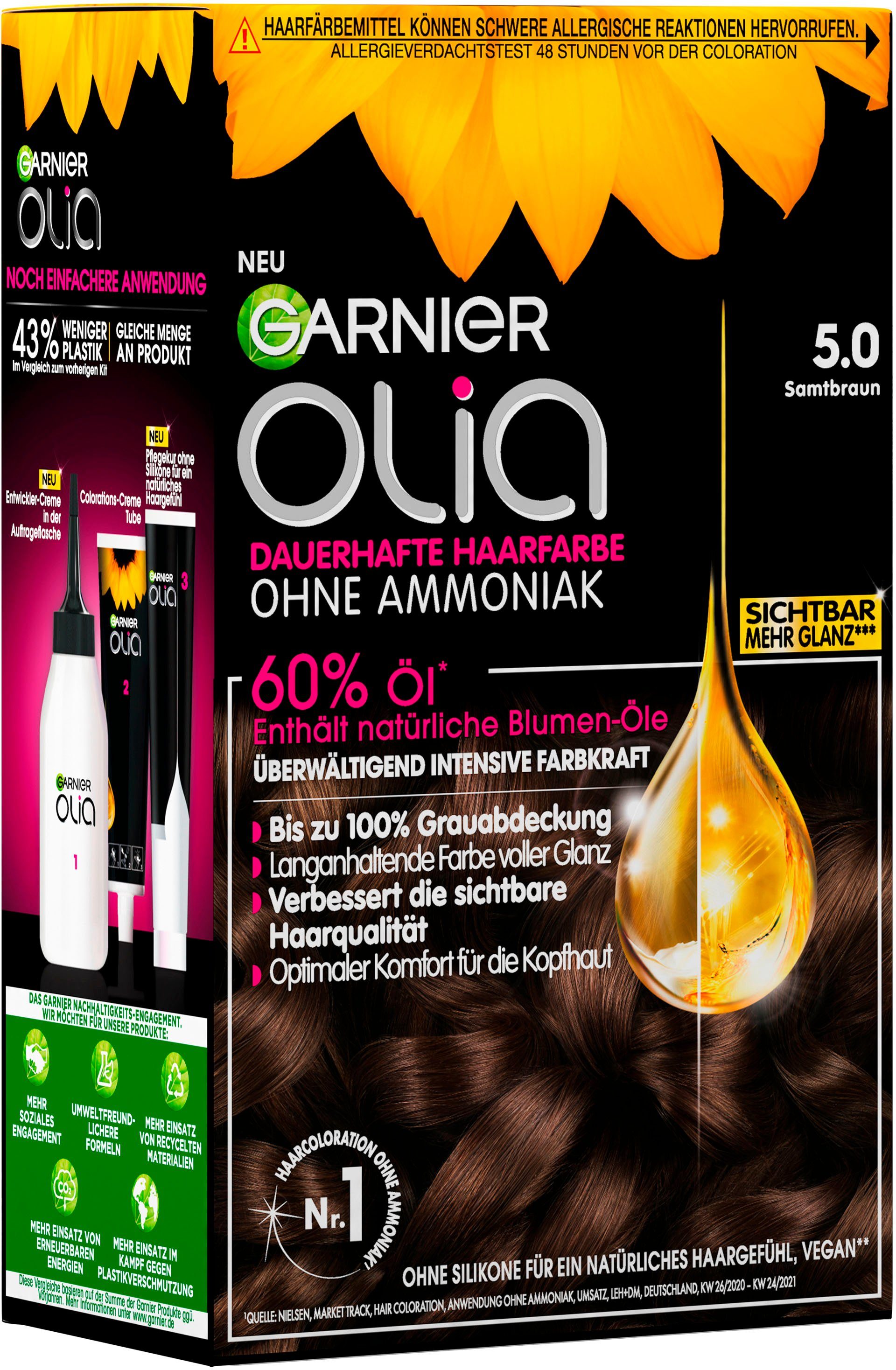 GARNIER Coloration Garnier Olia dauerhafte Haarfarbe, Set, 3-tlg., Ölbasis