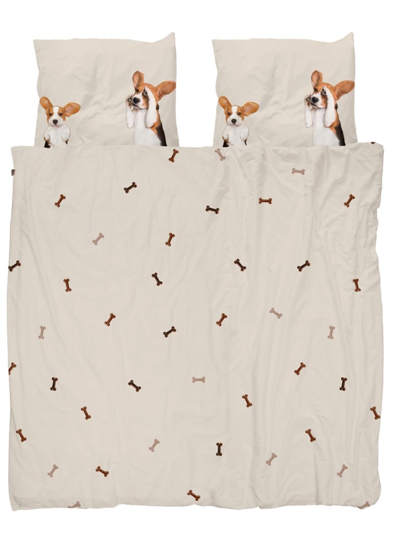 Snurk Beagle Friends organic cotton duvet cover set 160 TC - includes pillowcase