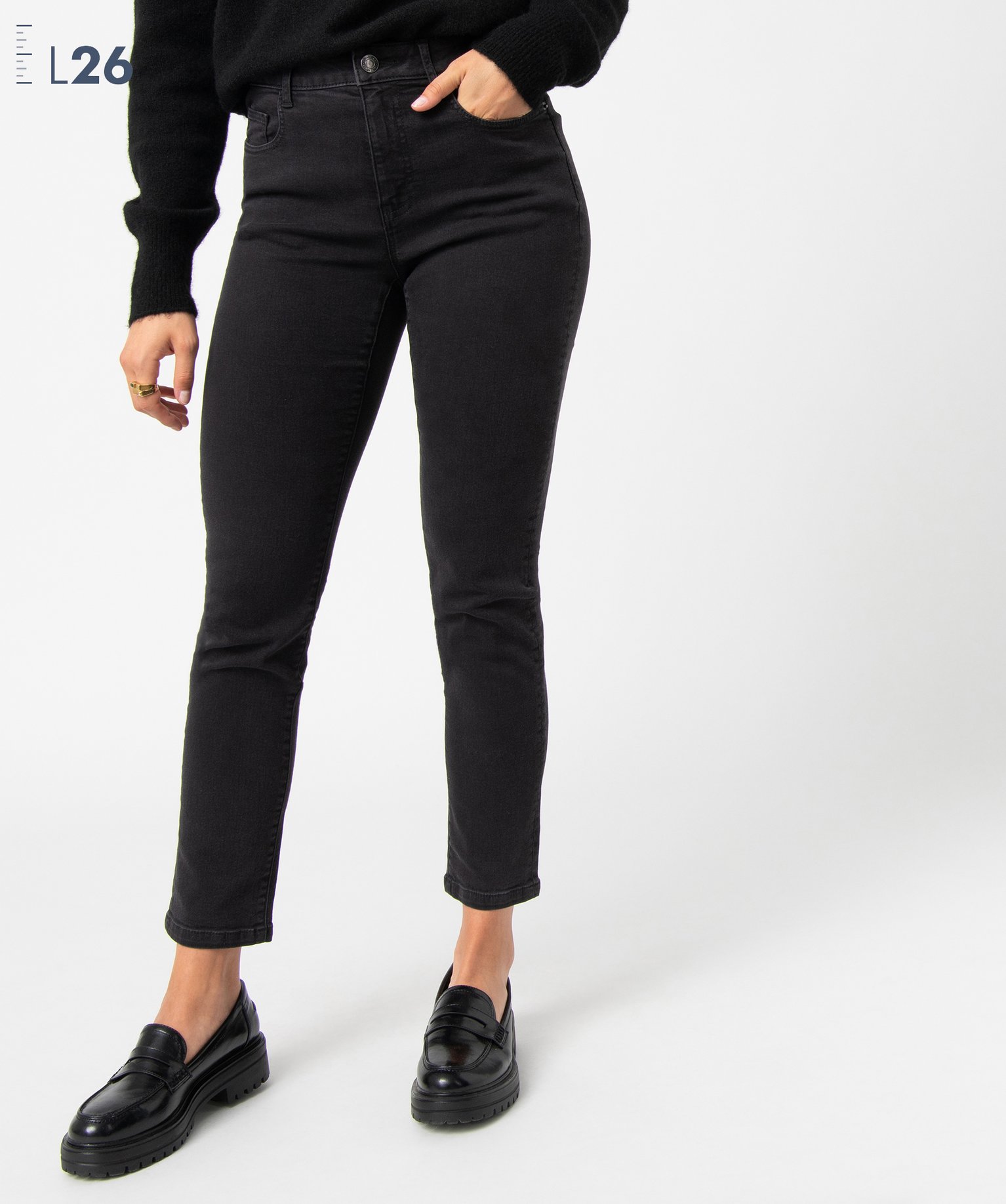 Jean femme slim à taille haute - L26 noir | GEMO
