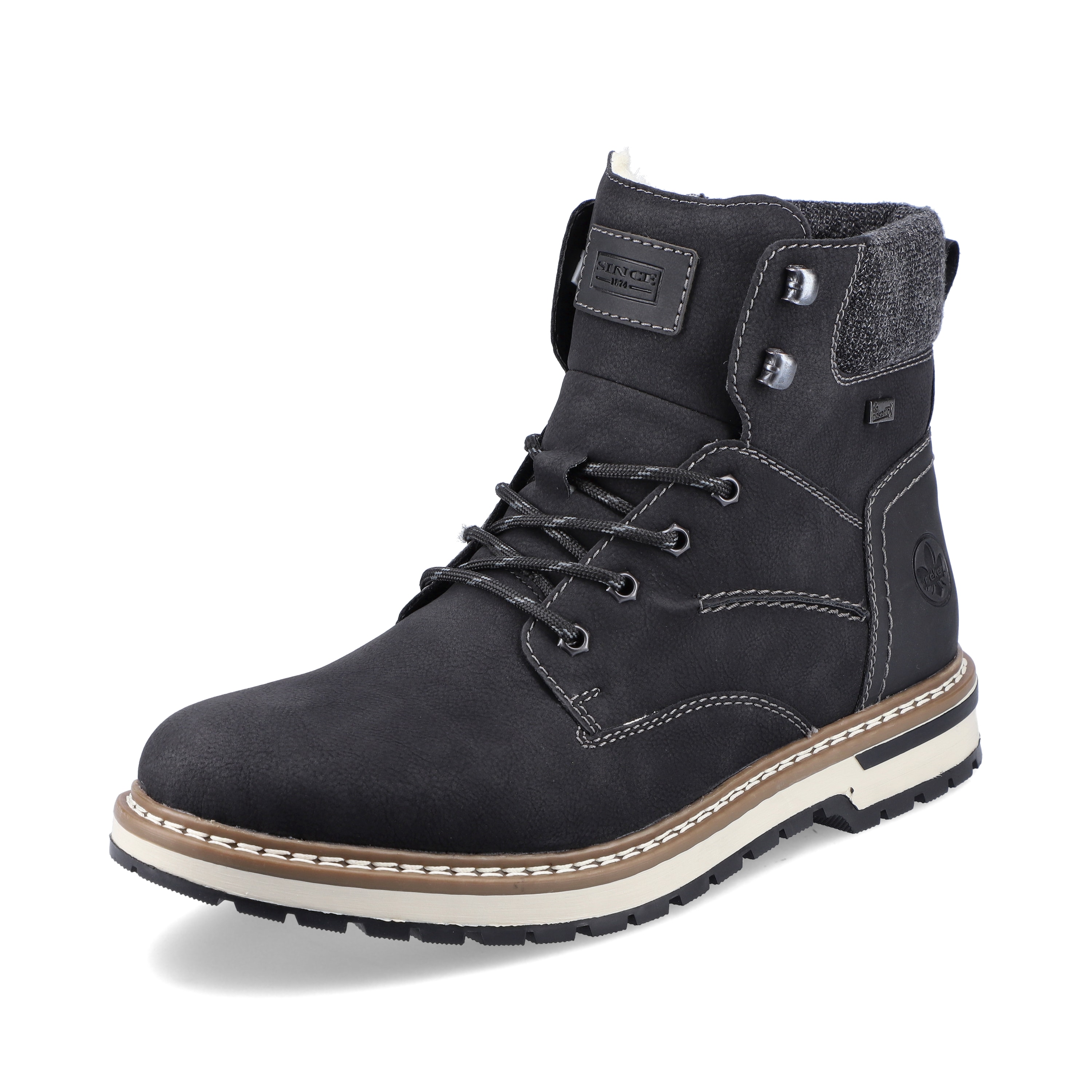 Rieker Herren Schnürstiefel tiefschwarz